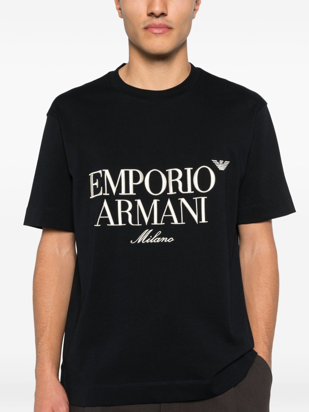 Emporio Armani T-shirts and Polos Blue Cotton