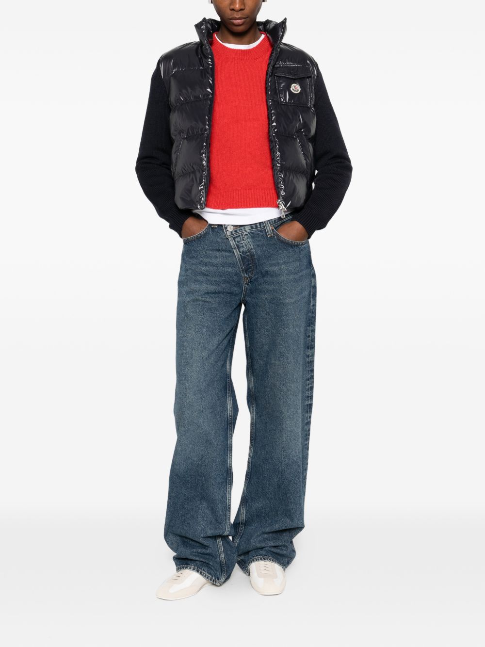 Moncler Sweaters Blue Polyamide