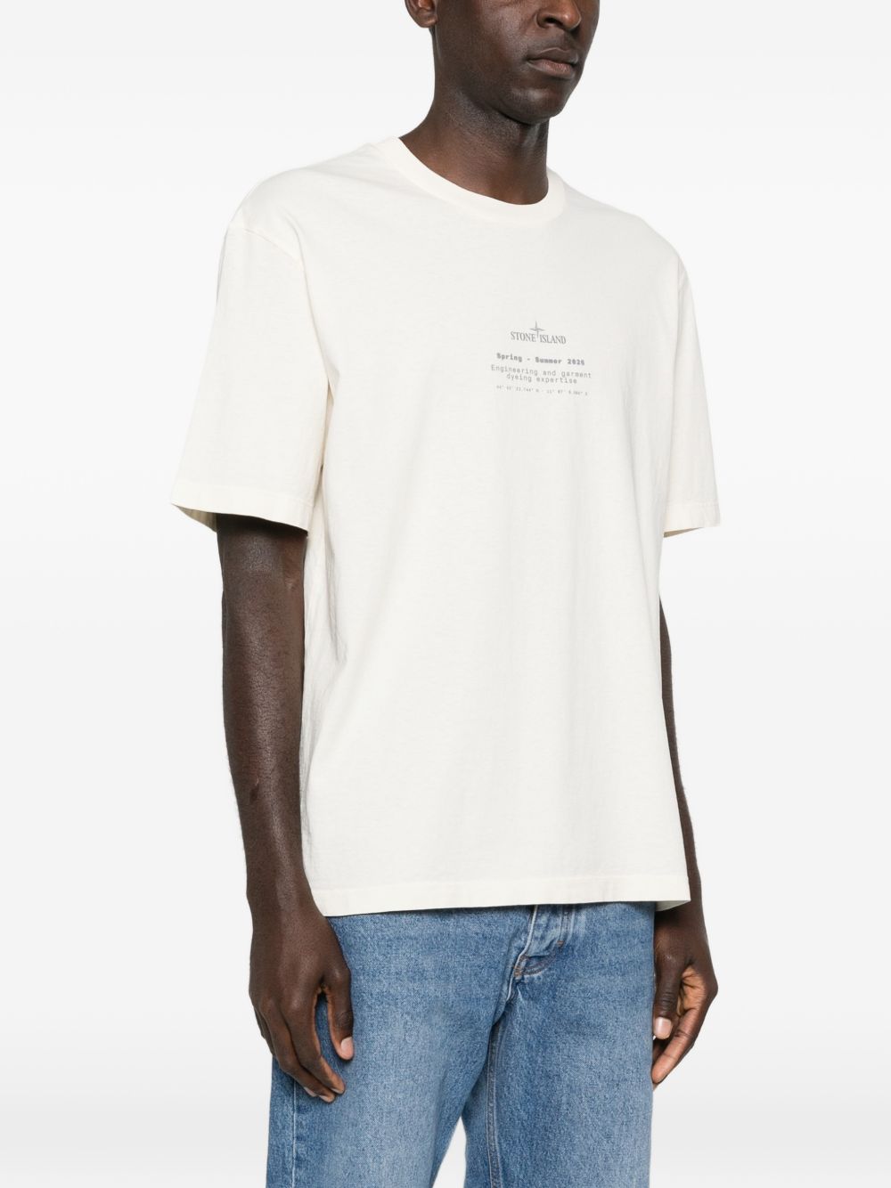 Stone Island T-Shirts And Polos Ivory Cotone