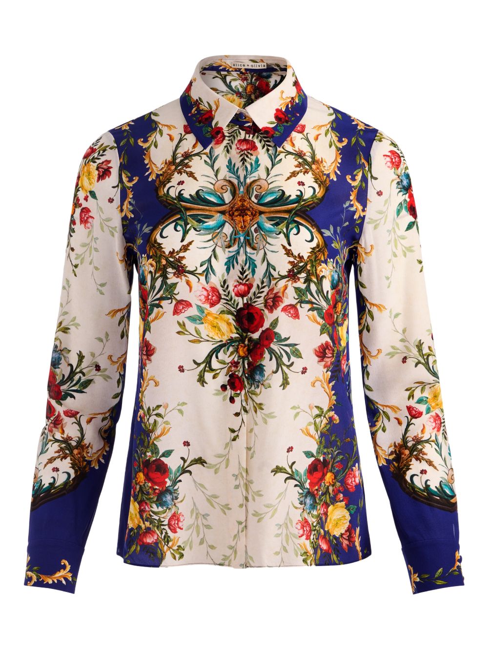 Alice + Olivia Shirts Blue Silk