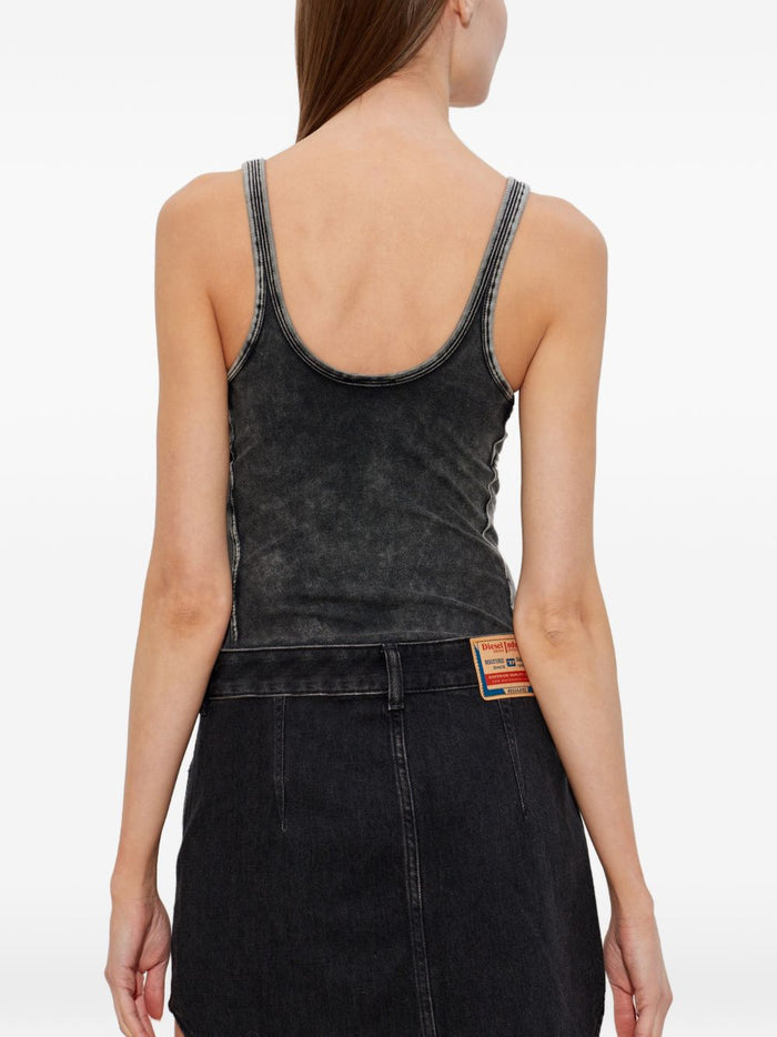Diesel Top Black Spandex/elastane Cotton