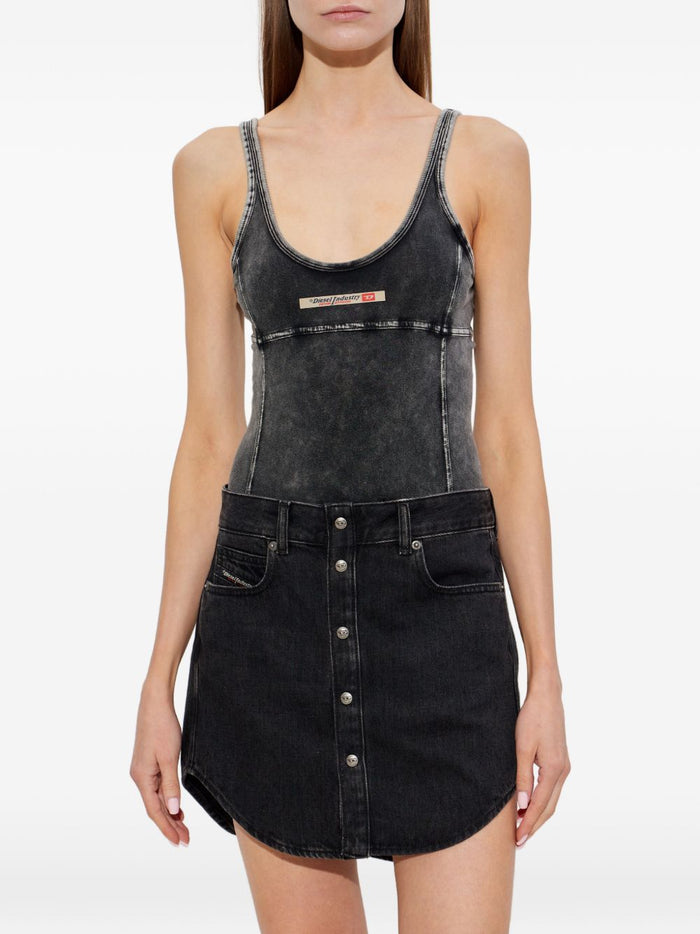 Diesel Top Black Spandex/elastane Cotton