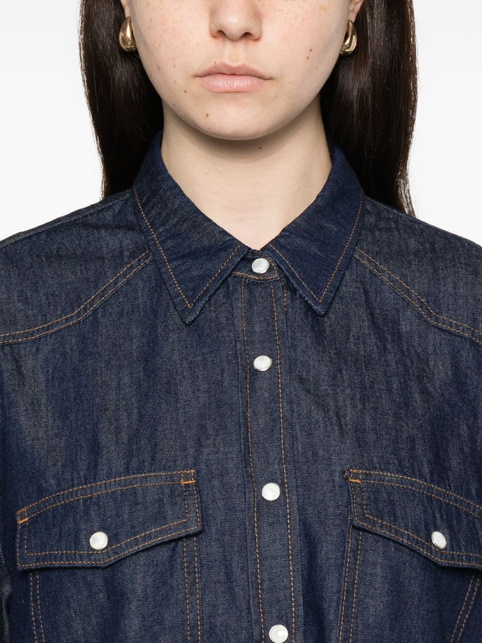 KHAITE Shirts Blue Organic Cotton