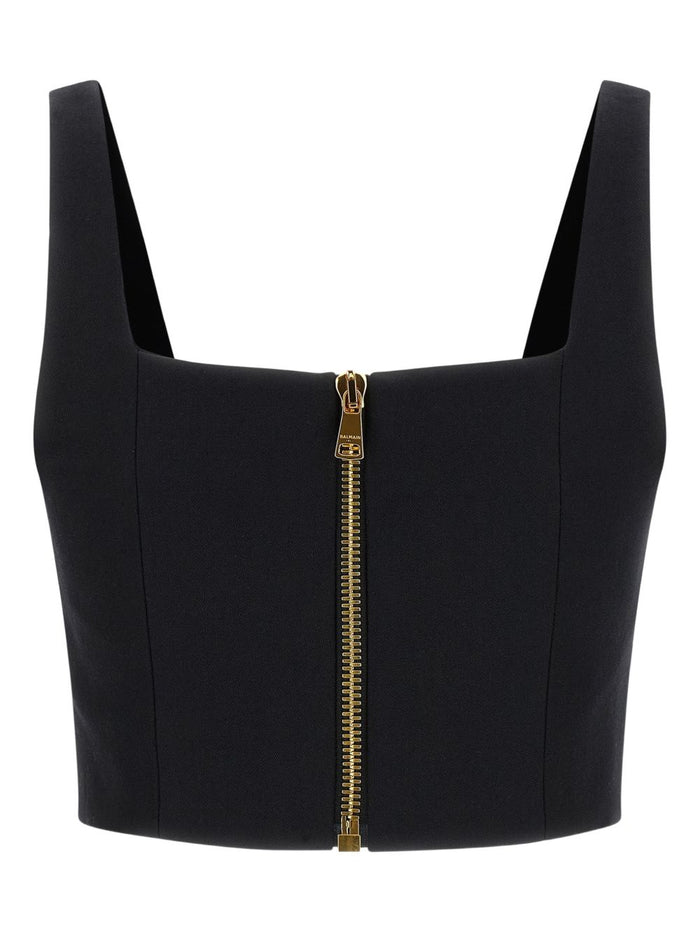 Balmain Top Black Virgin Wool