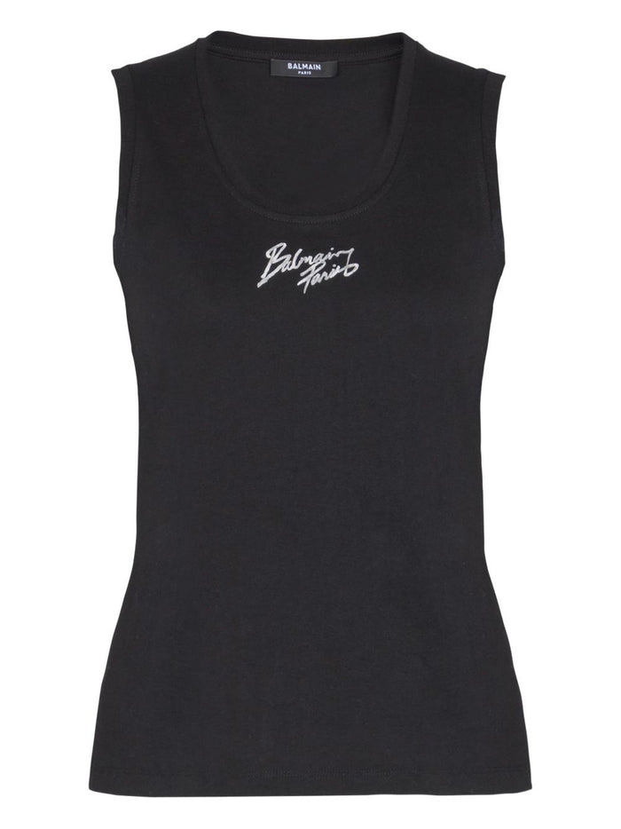 Balmain Top Black Organic Cotton