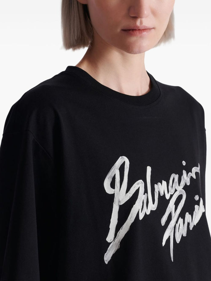 Balmain T-shirts and Polos Black Organic Cotton