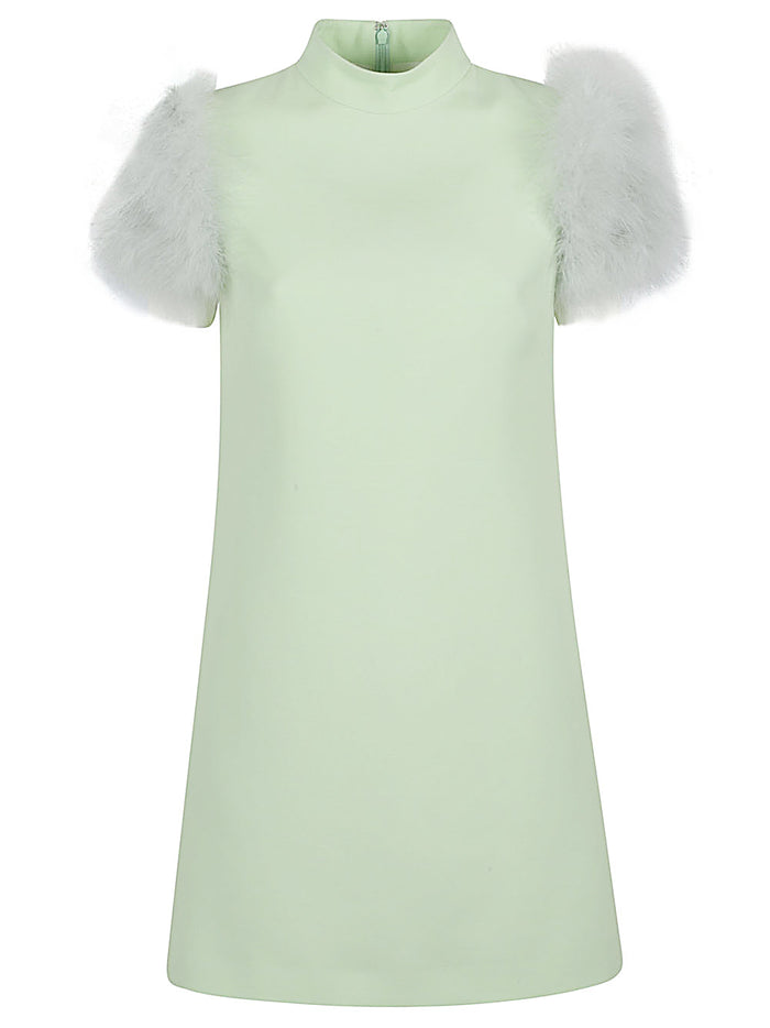 Valentino Dresses Green Silk Virgin Wool