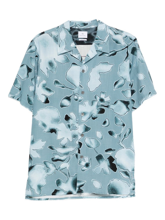 PS By Paul Smith Shirts Clear Blue Lyocell Cotton