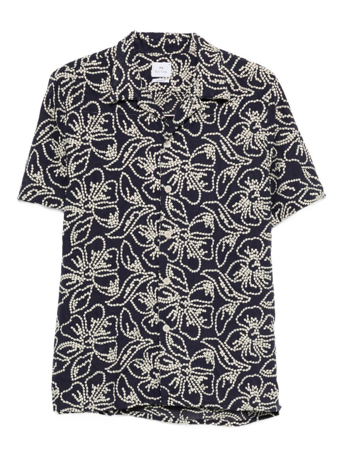 PS By Paul Smith Shirts Blue Polyester Cotton