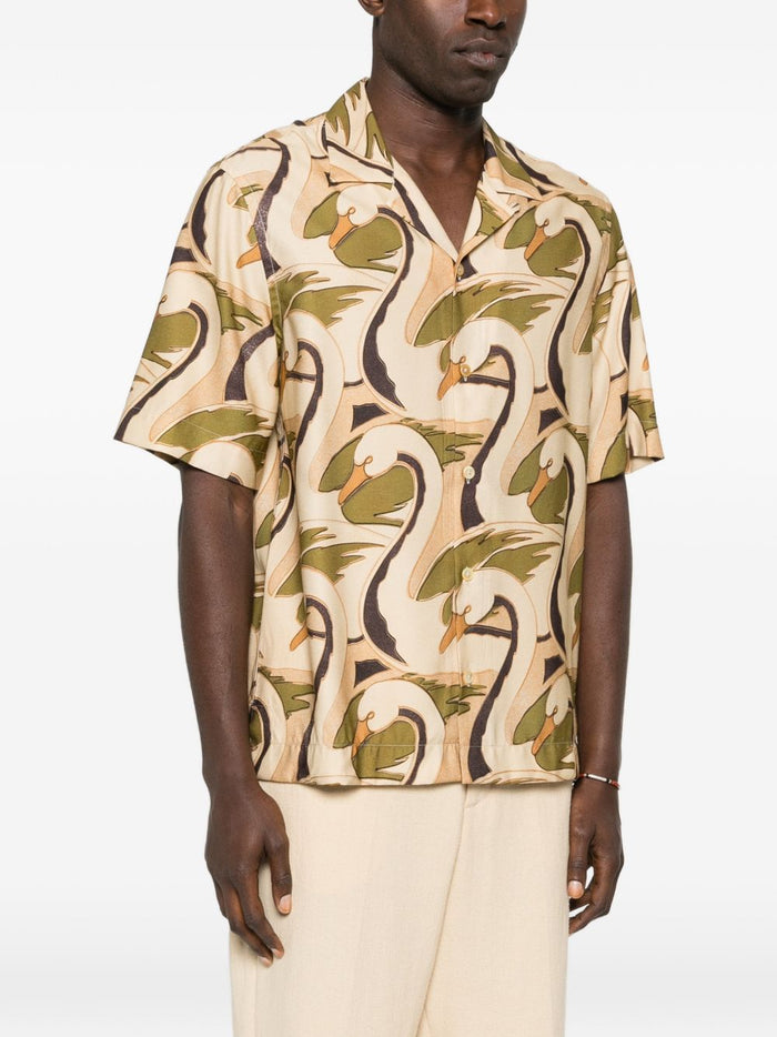 Paul Smith Shirts Yellow Viscose Polyamide