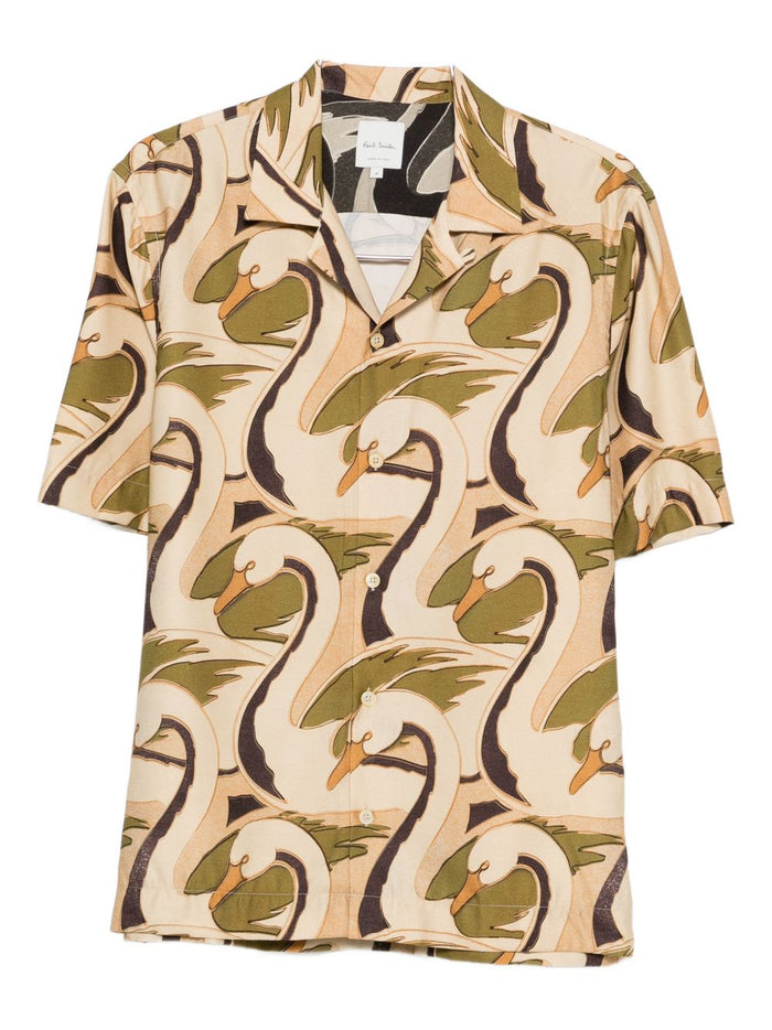 Paul Smith Shirts Yellow Viscose Polyamide