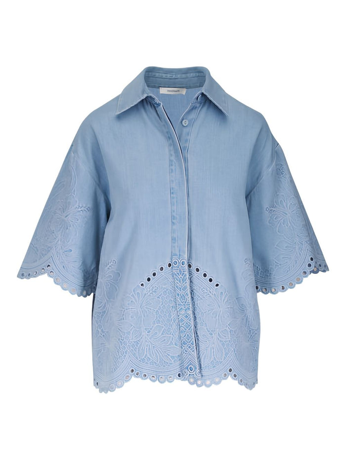 Zimmermann Shirts Clear Blue Cotton