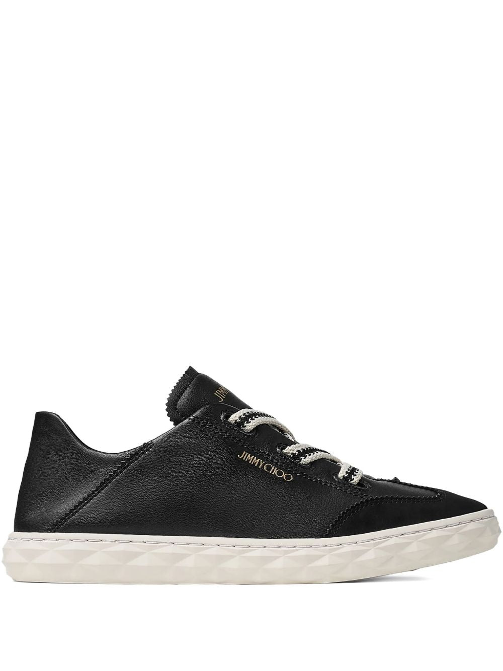 Jimmy Choo Sneakers Black Leather Textile Metal Rubber