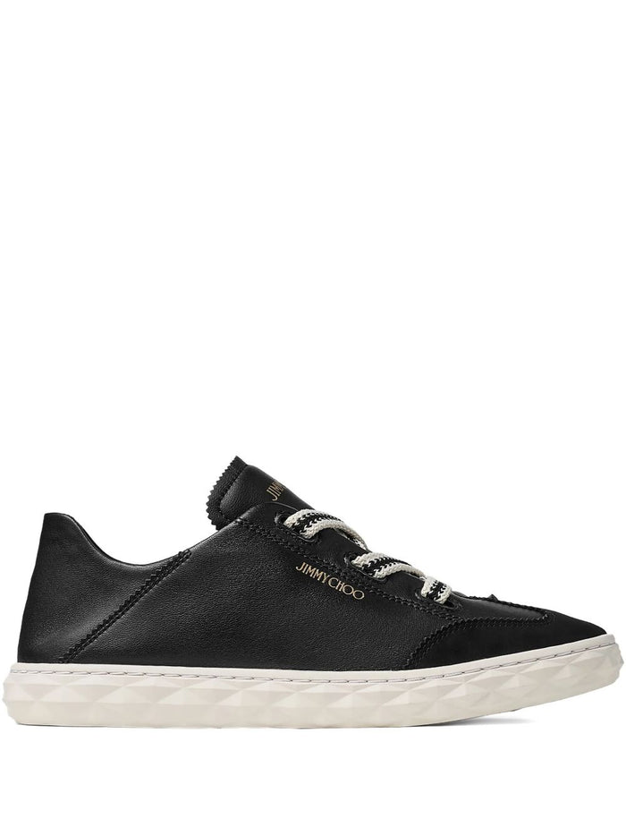 Jimmy Choo Sneakers Black Leather Textile Metal Rubber