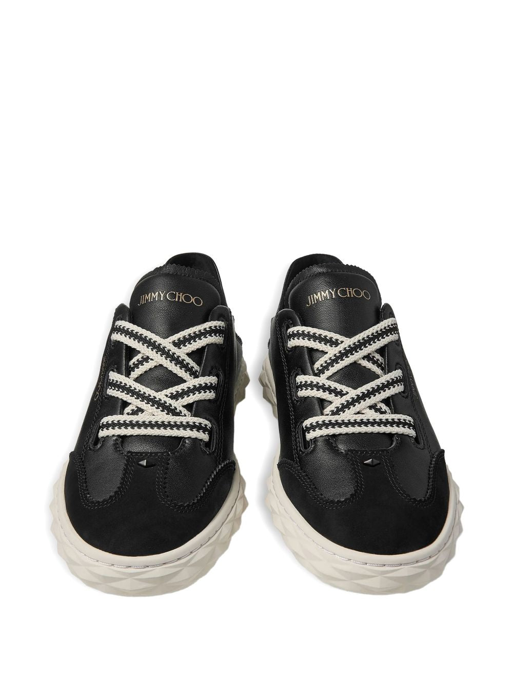 Jimmy Choo Sneakers Black Leather Textile Metal Rubber