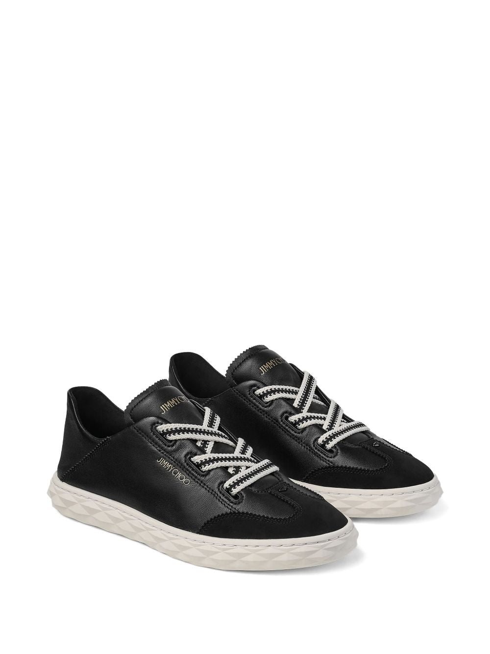 Jimmy Choo Sneakers Black Leather Textile Metal Rubber