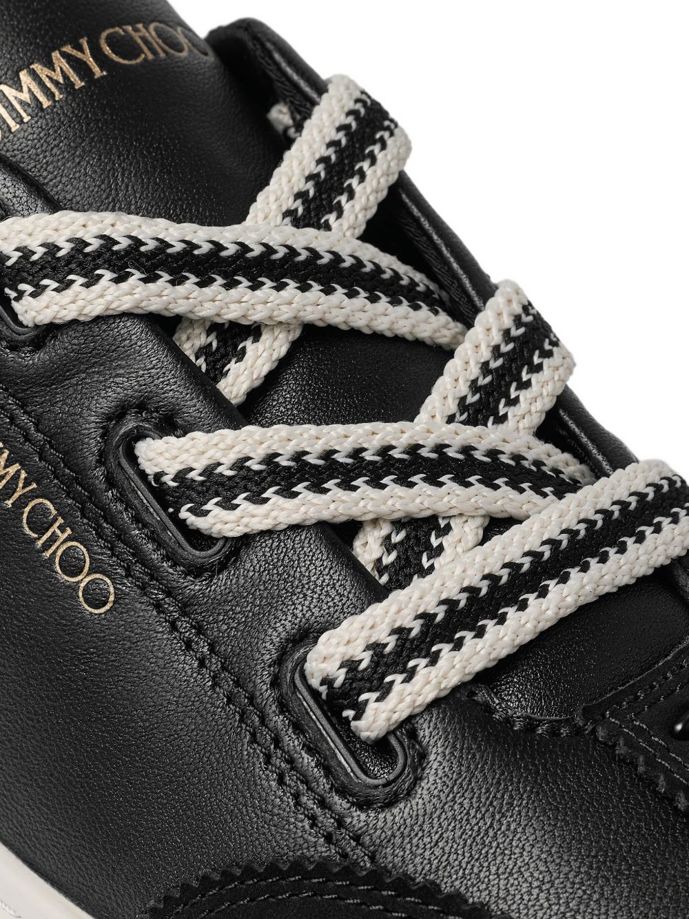 Jimmy Choo Sneakers Black Leather Textile Metal Rubber