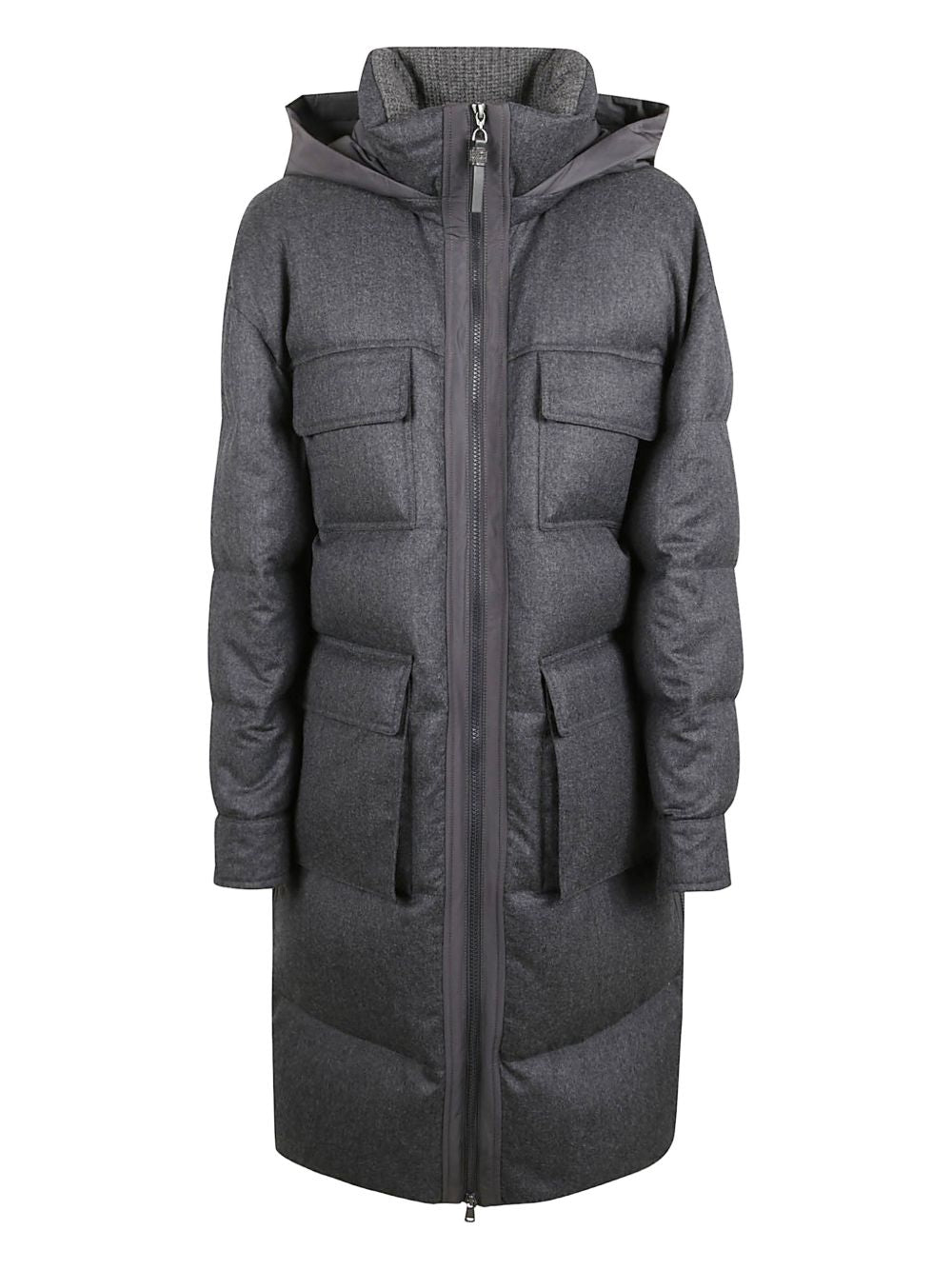 Brunello Cucinelli Coats Grigio Scuro Wool