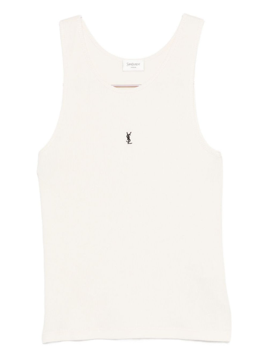Saint Laurent Logo cotton tank top