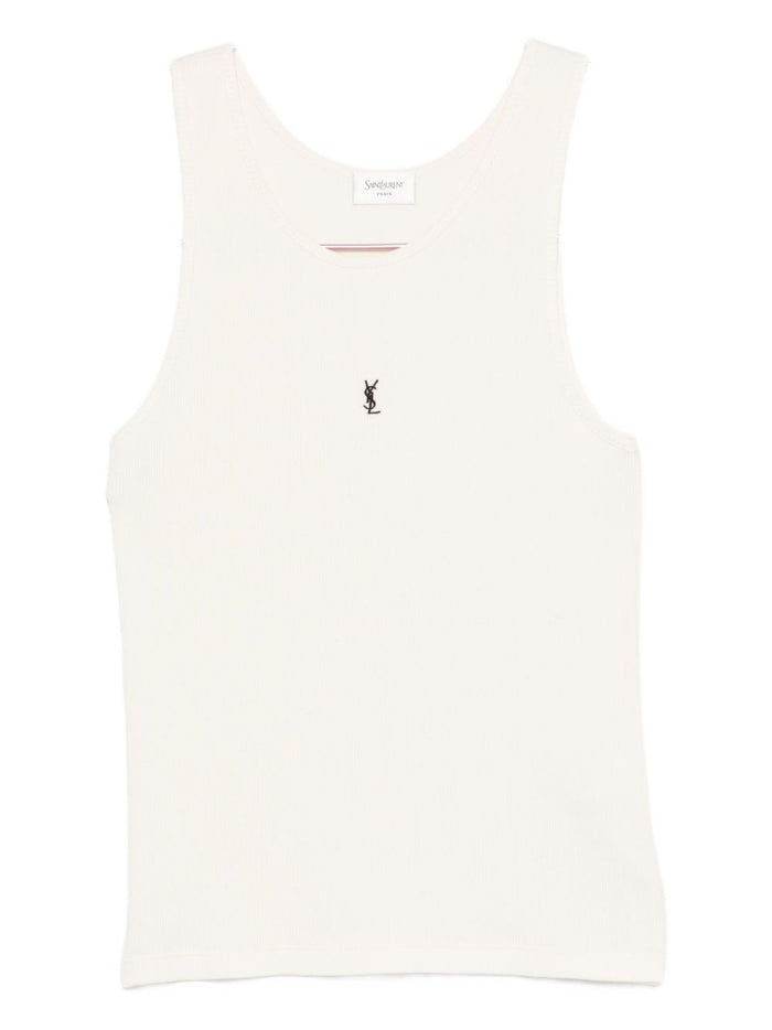 Saint Laurent Top White Cotton