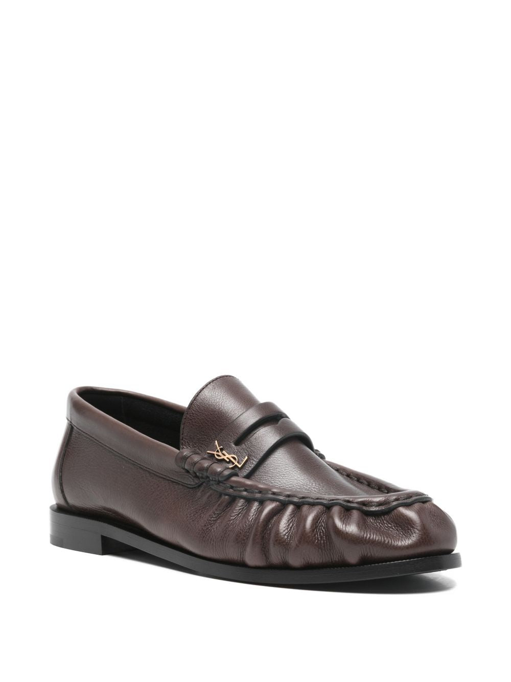 Saint Laurent Flat Shoes Brown Calf Leather