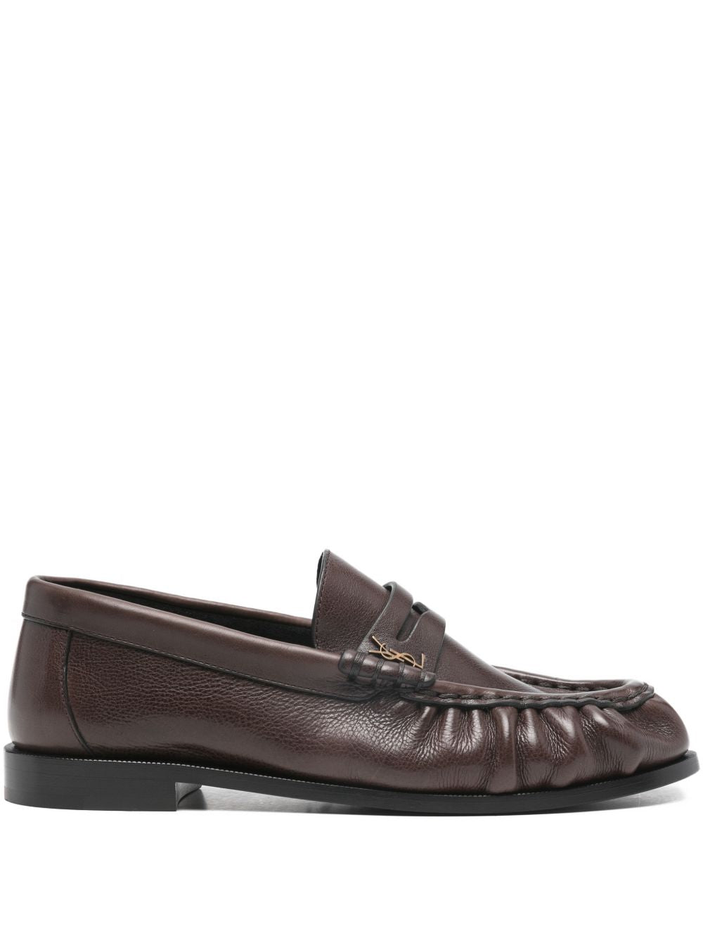 Saint Laurent Flat Shoes Brown Calf Leather