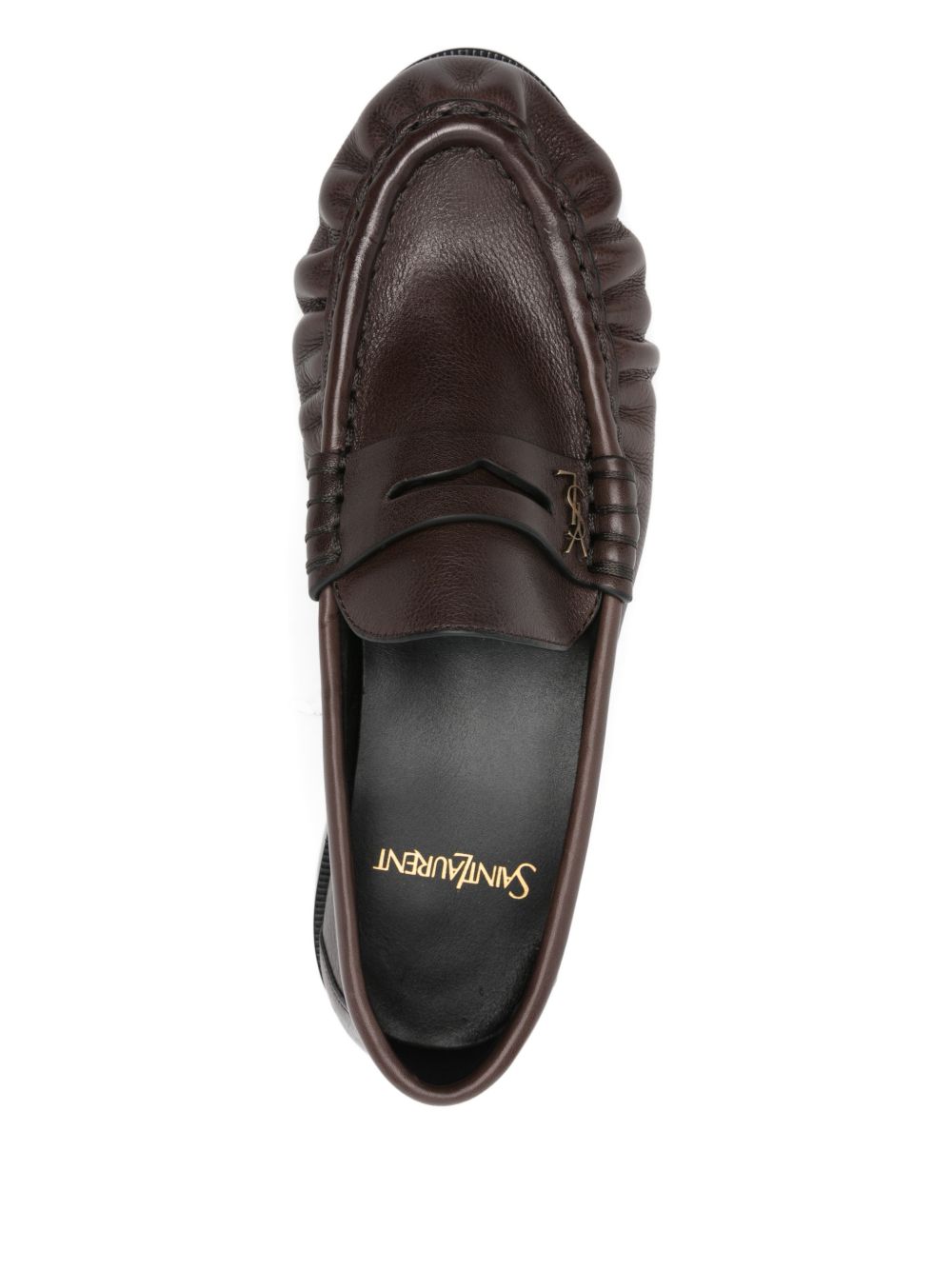 Saint Laurent Flat Shoes Brown Calf Leather
