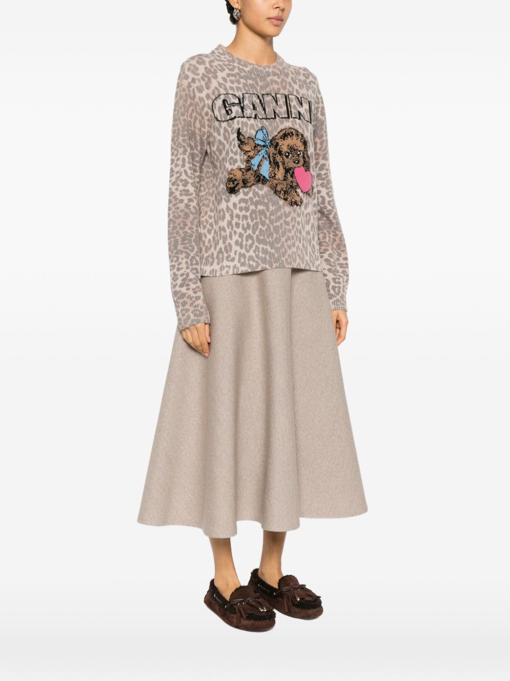 Ganni Sweaters Brown Wool
