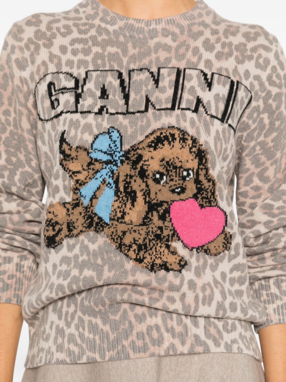 Ganni Sweaters Brown Wool