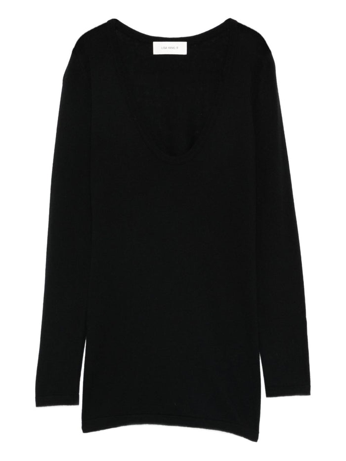 LISA YANG Sweaters Black Cotton Cashmere