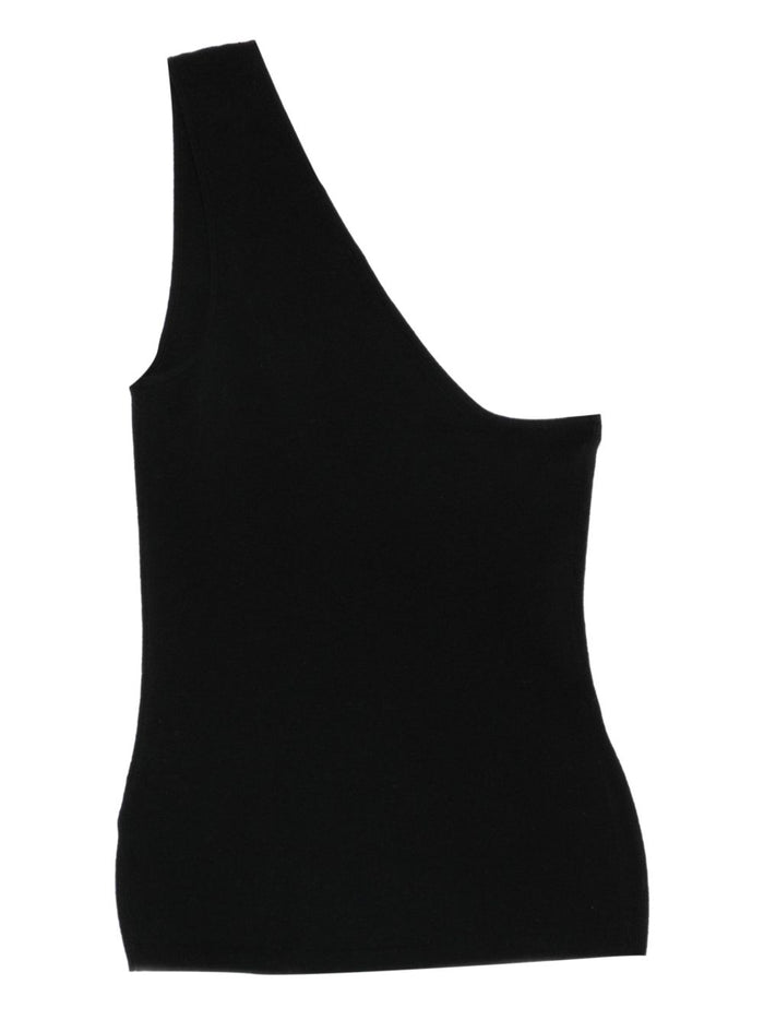 LISA YANG Top Black Cotton Cashmere