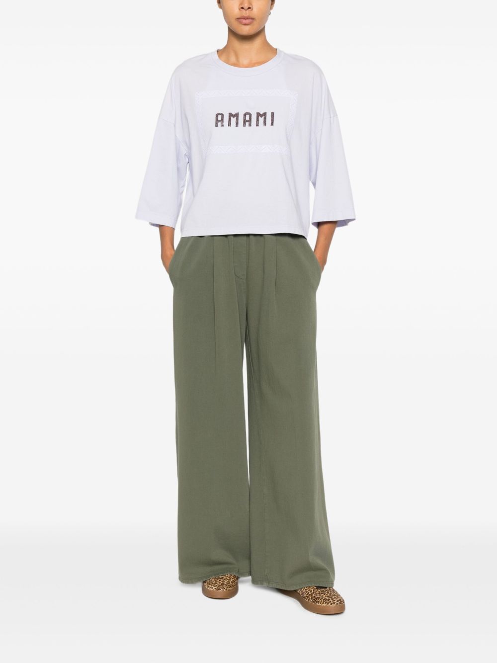 Forte Trousers Kaki Cotton