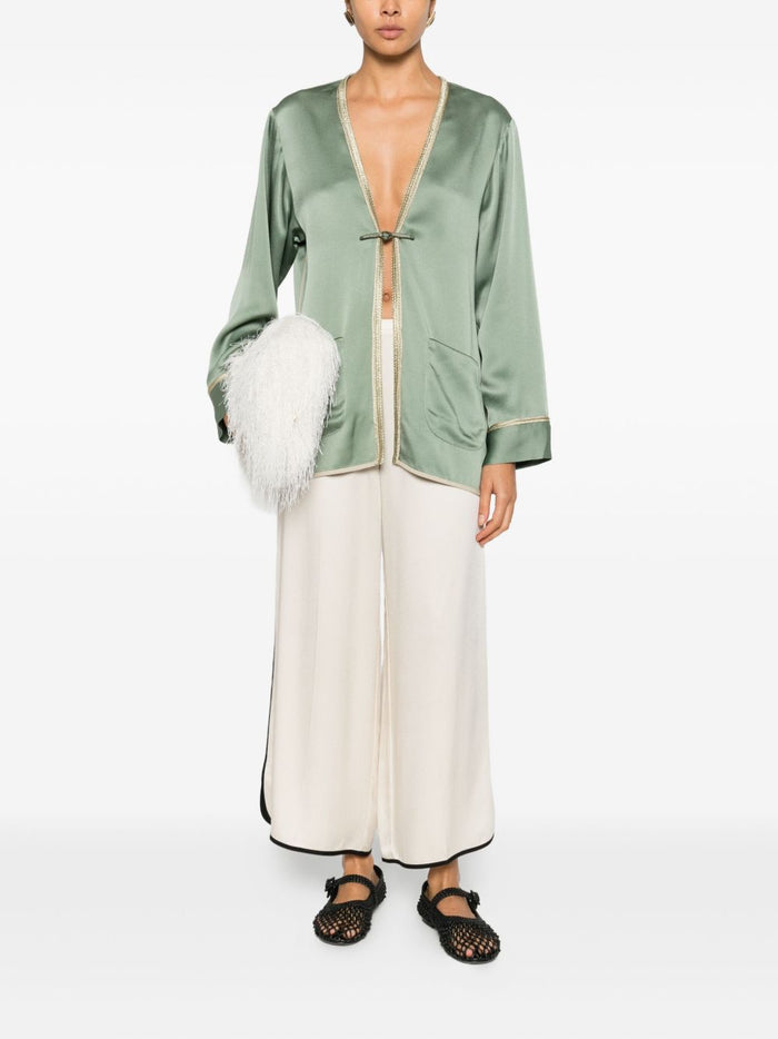Forte Trousers White Acrylic Viscose