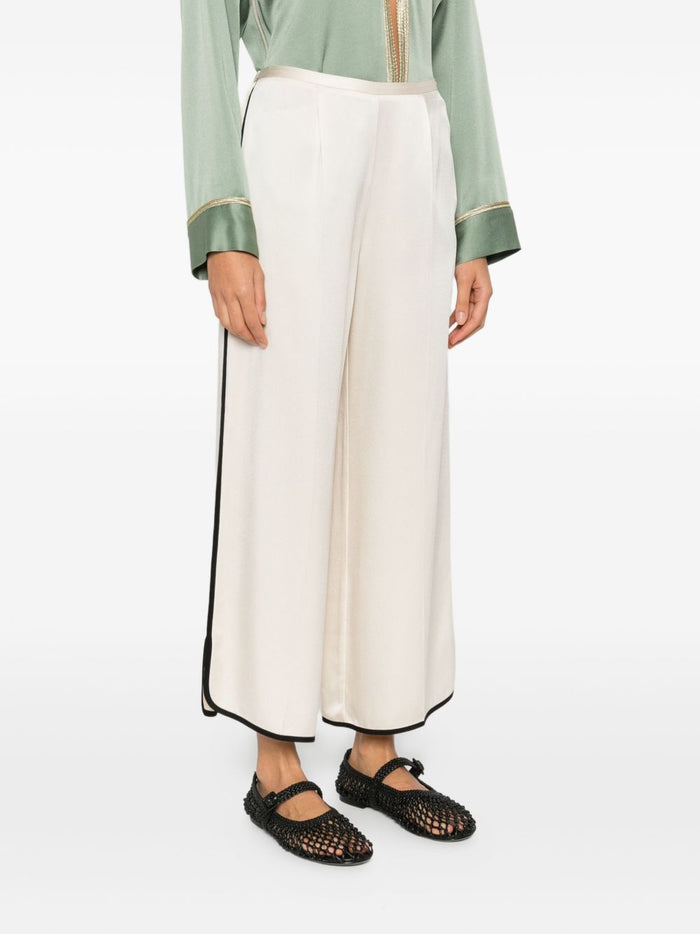 Forte Trousers White Acrylic Viscose