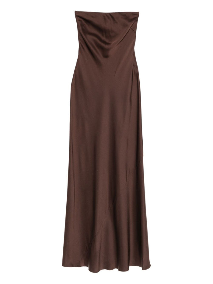 Forte Dresses Brown Acrylic Viscose
