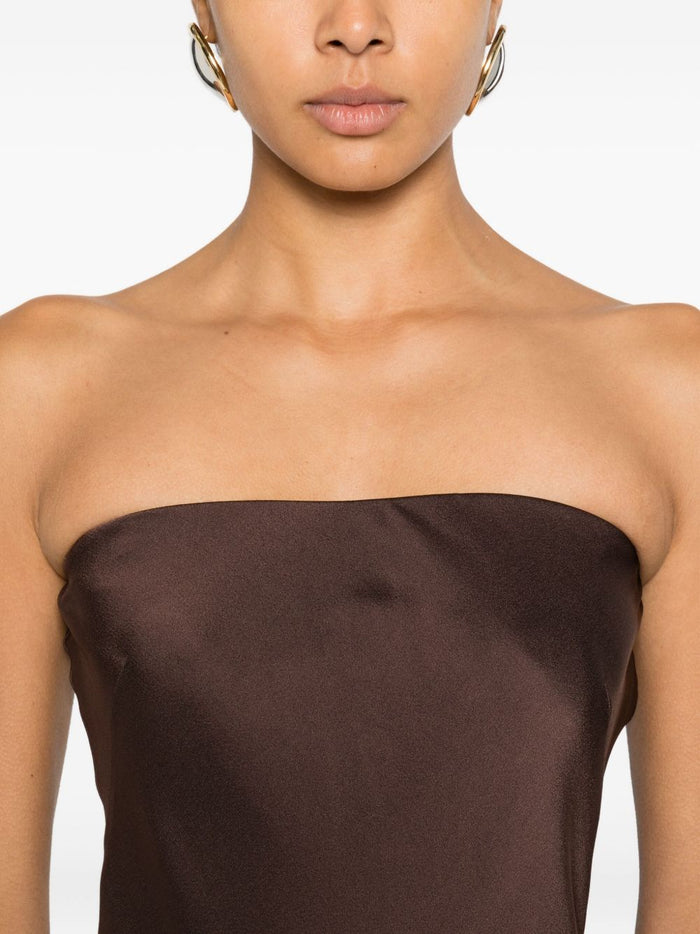 Forte Dresses Brown Acrylic Viscose