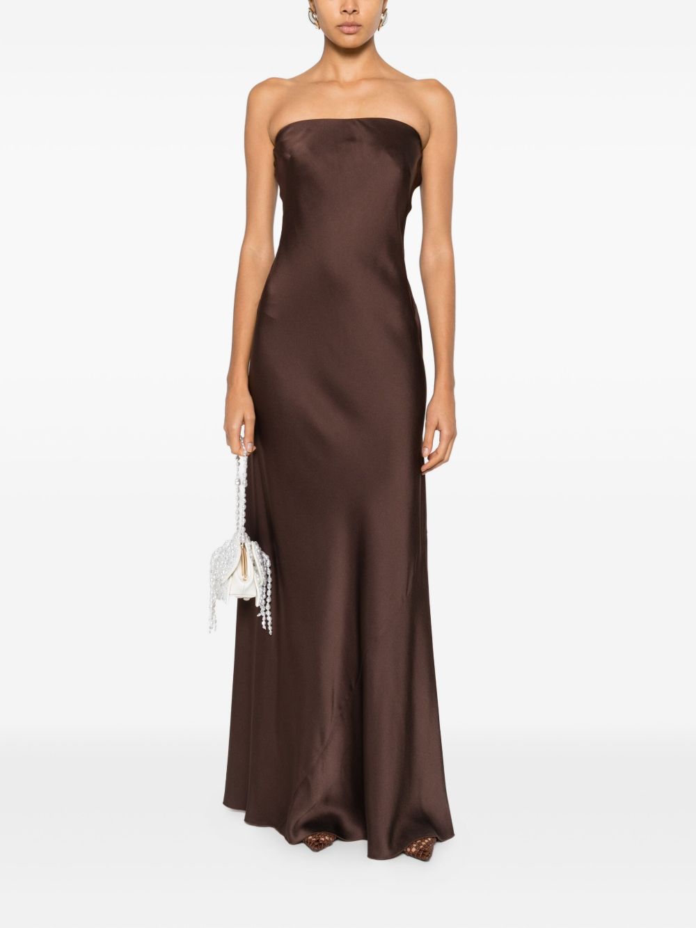 Forte Dresses Brown Acrylic Viscose