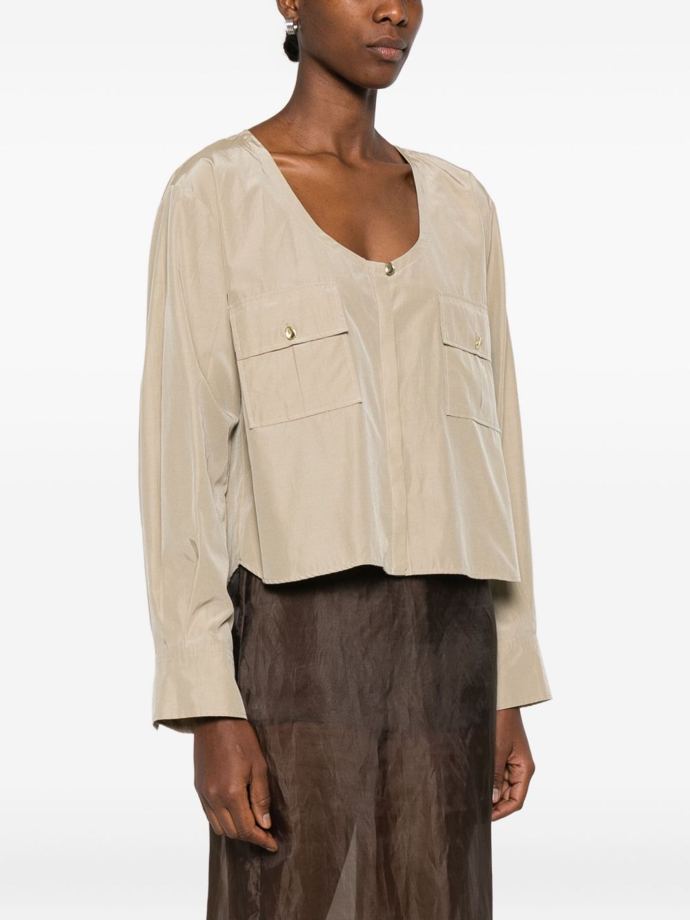 Forte Shirts Beige Polyester Cotton
