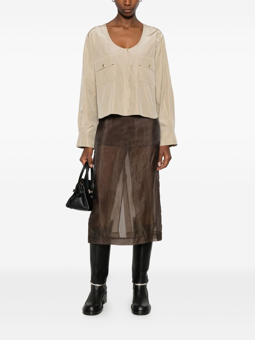 Forte Shirts Beige Polyester Cotton