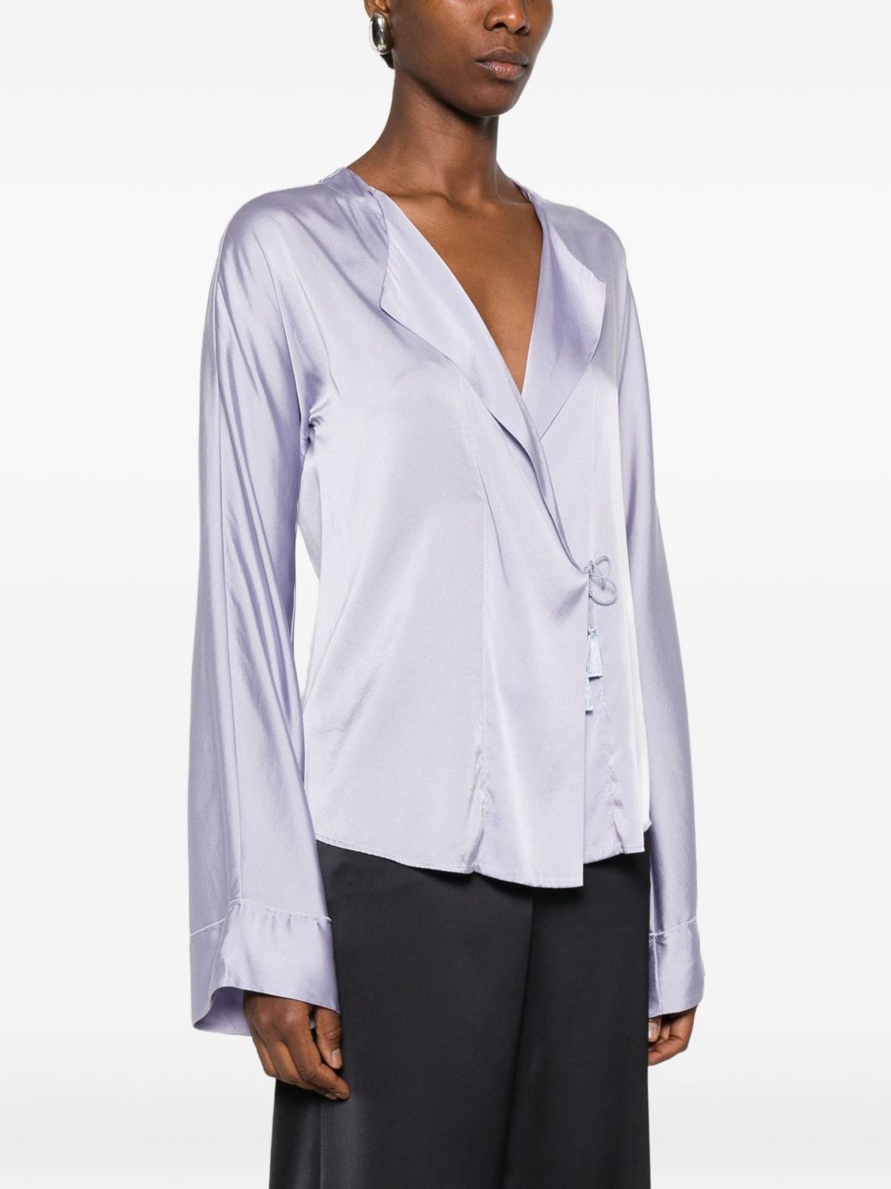 Forte Shirts Lilac Silk Elastane