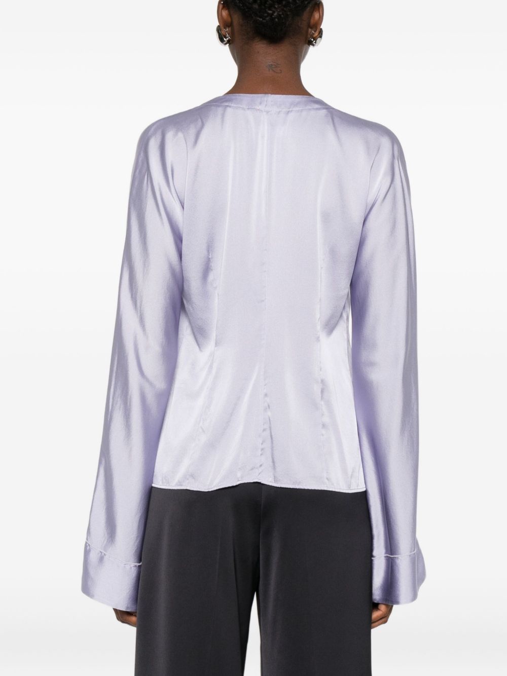 Forte Shirts Lilac Silk Elastane