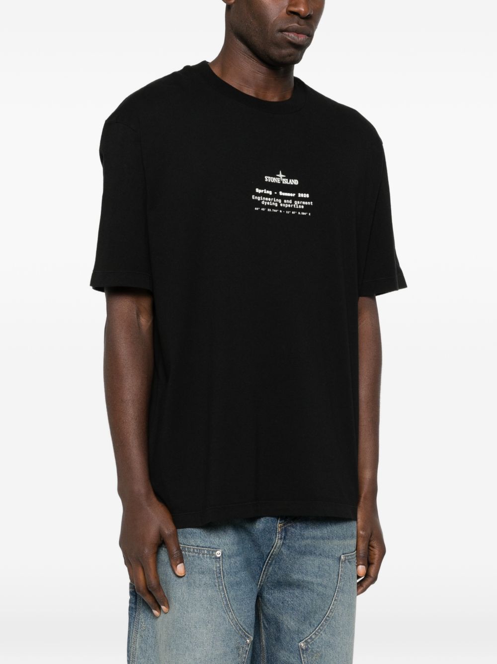 Stone Island T-Shirts And Polos Black Cotone