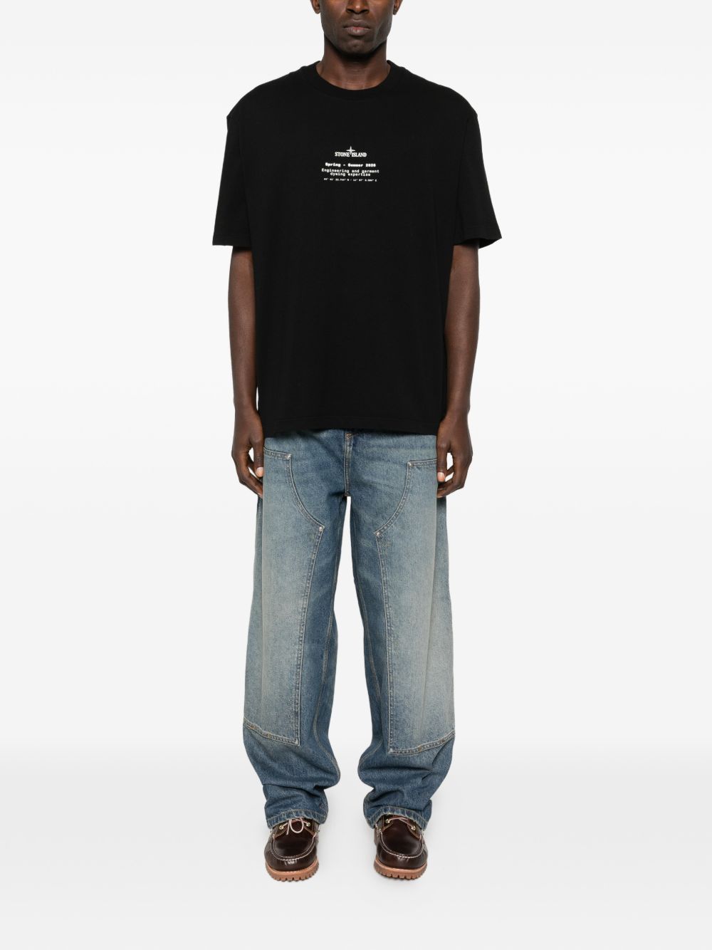 Stone Island T-Shirts And Polos Black Cotone