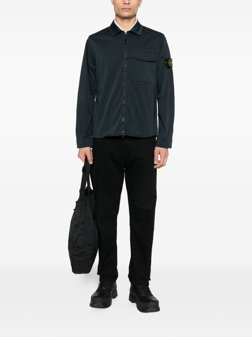 Stone Island Shirts Blue Elastan