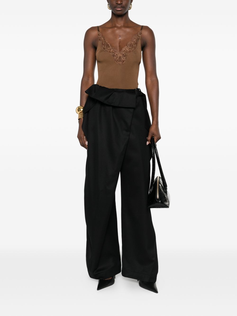 Saint Laurent Top Brown Silk