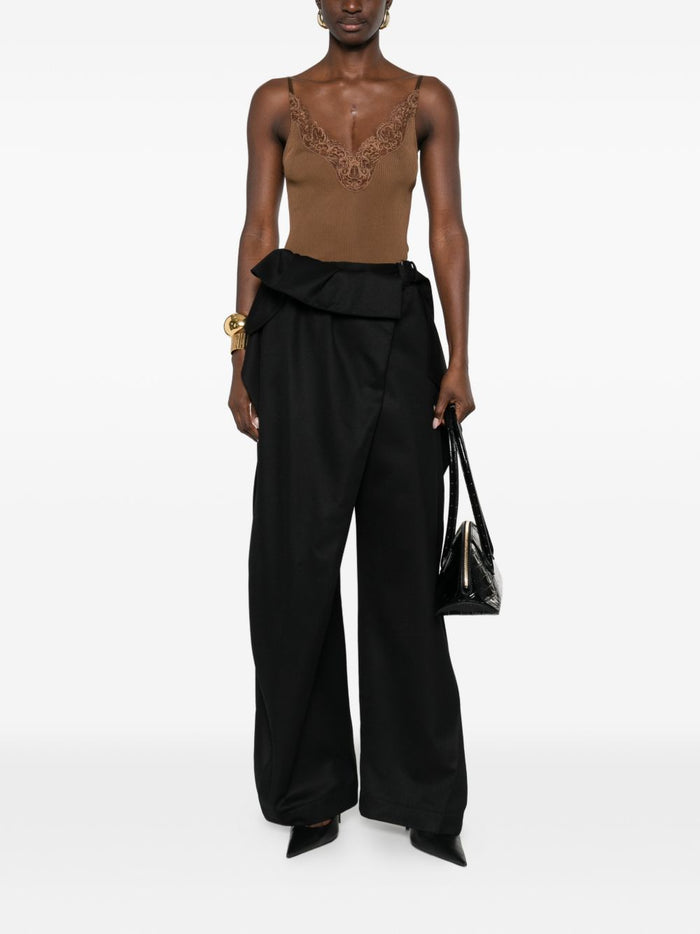 Saint Laurent Top Brown Silk