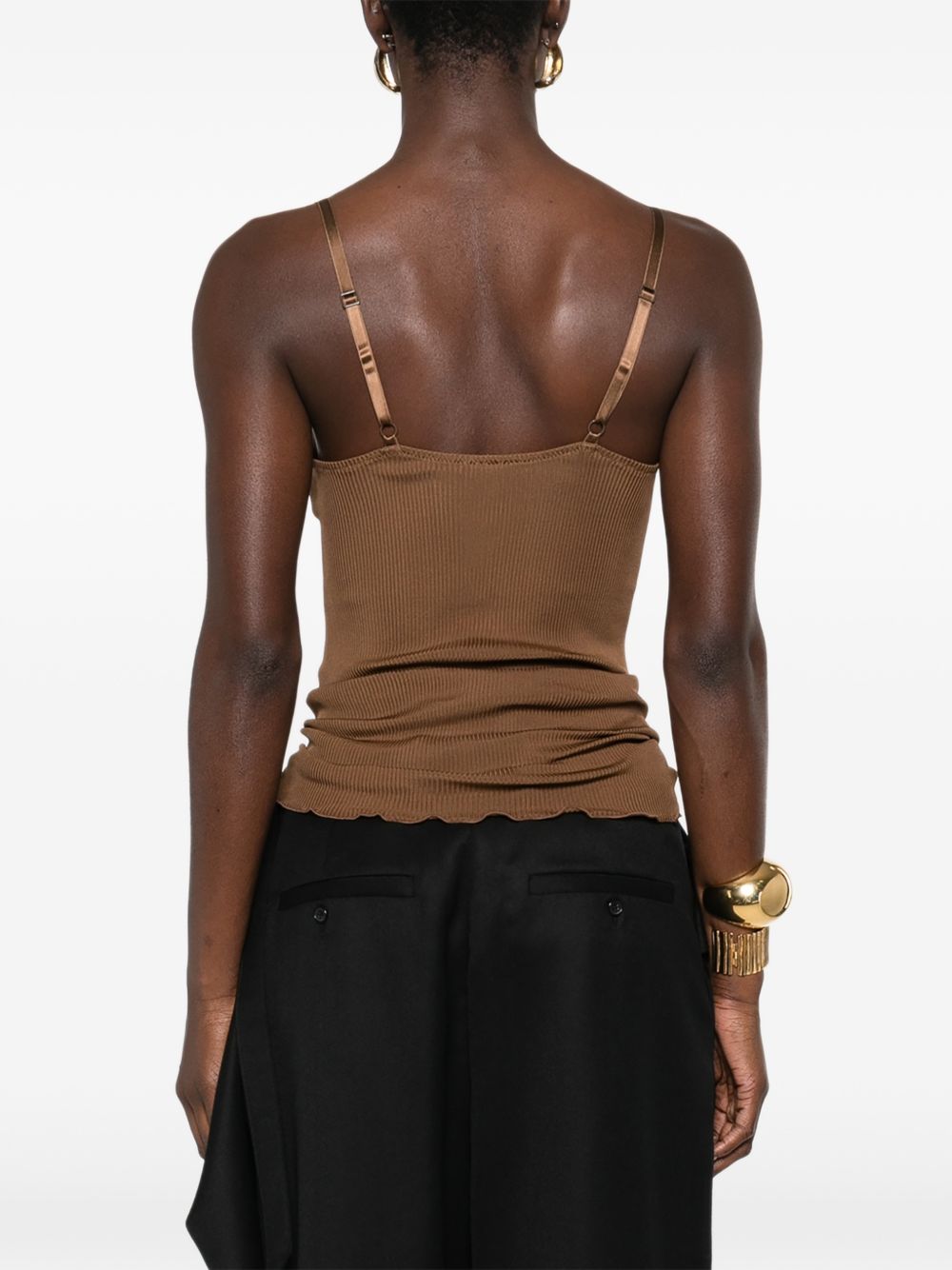 Saint Laurent Top Brown Silk