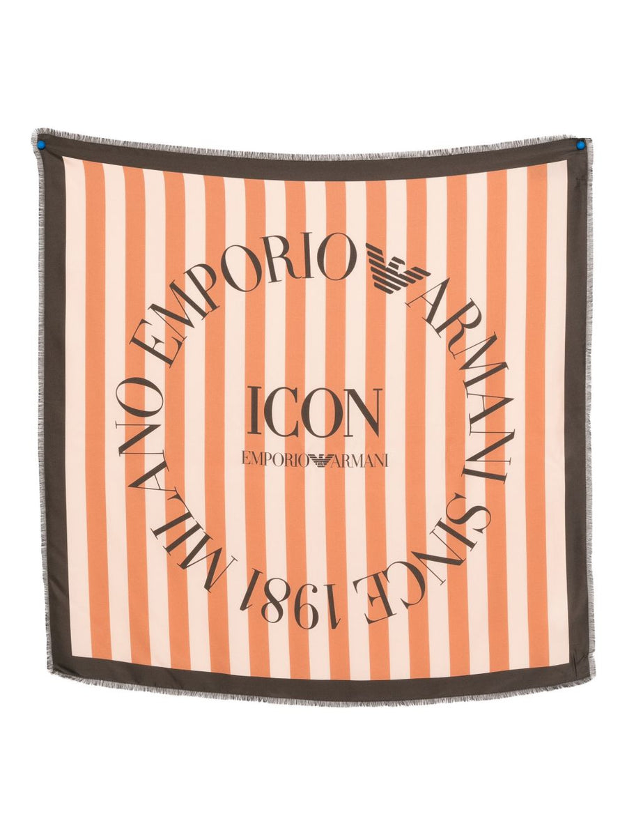 Emporio Armani Icon Print Pure Silk Foulard