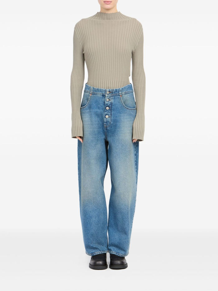 MM6 Maison Margiela Jeans Clear Blue Polyester 65 % Cotton