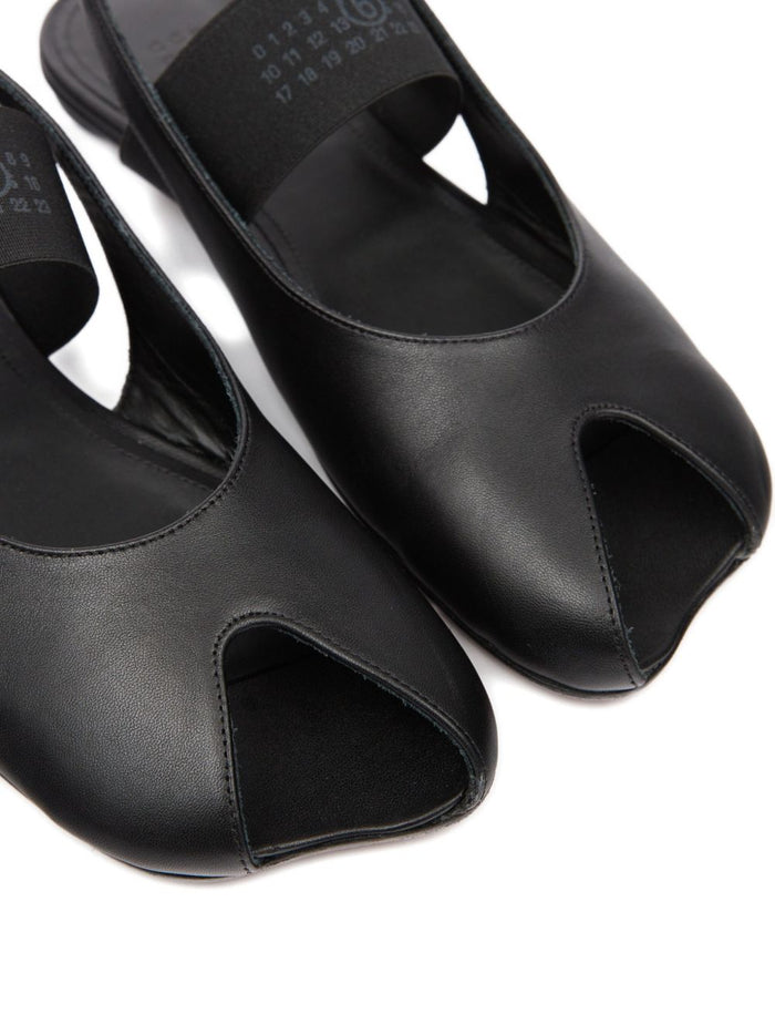 MM6 Maison Margiela Flat shoes Black Calf Leather 100 %